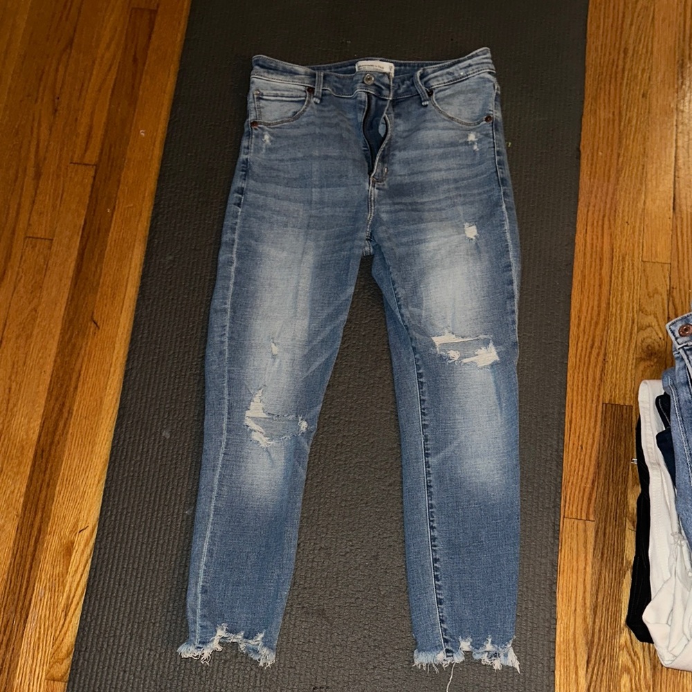 Abercrombie & Fitch Ripped Blue Skinny Jeans